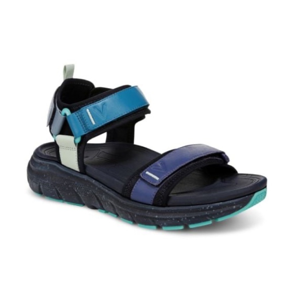 Vionic Mens Walk Max Wanderer Navy Blazer Leather Sandals Sz 8